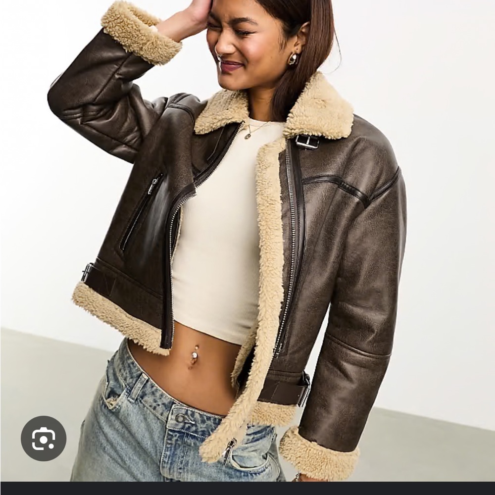 Shearling aviator/bomber jacket